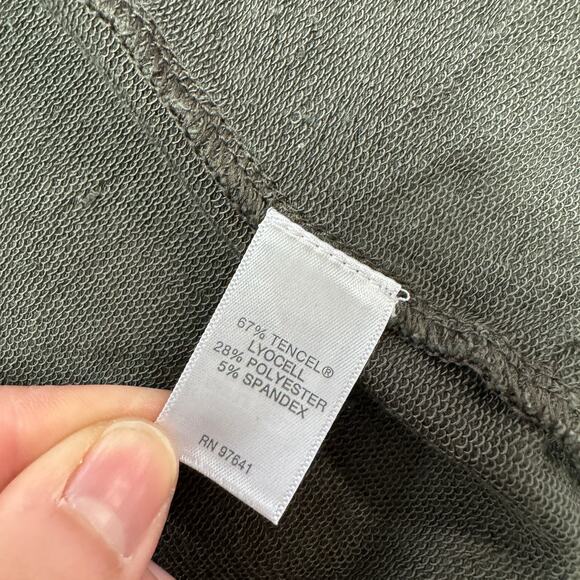 J.Jill Cardigan Women Small Petite Olive Green Open‎ Front Longline Tencel Blend - Picture 5 of 10